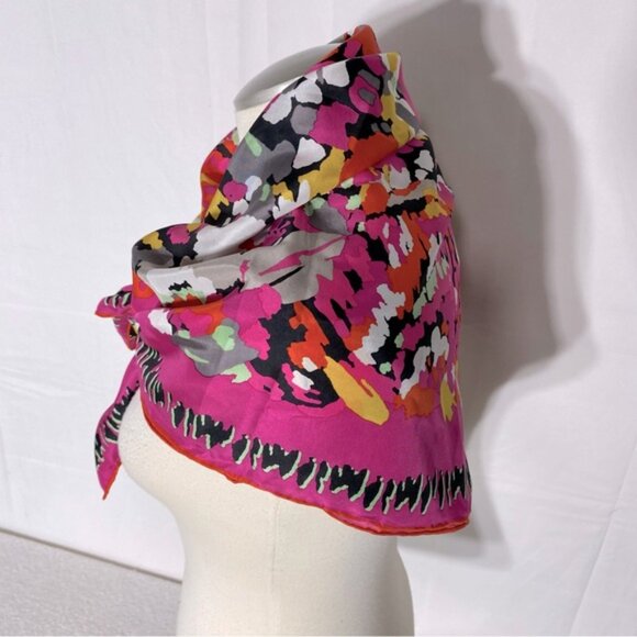 BCBGMaxAzria Pink Abstract Floral Square Scarf - Picture 2 of 16